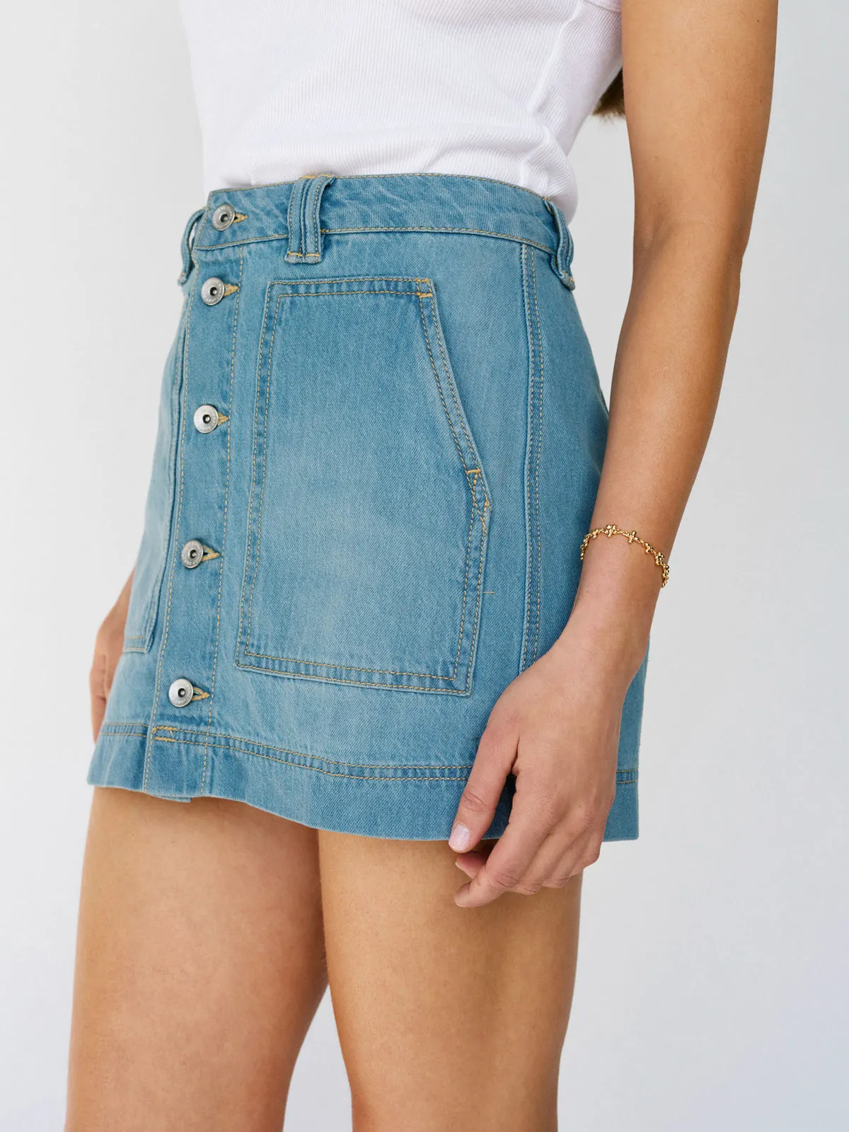 All Buttoned Up Denim Skirt Dream Team