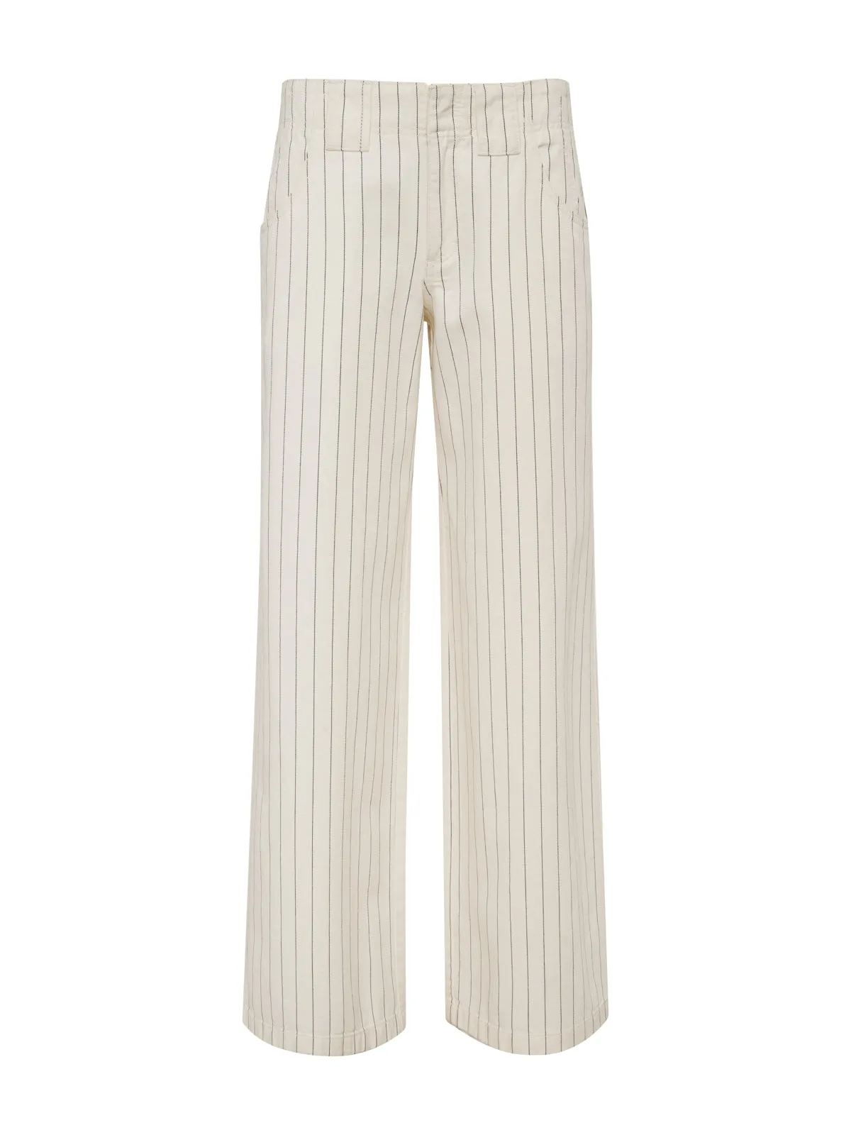 Arden Wide Leg Jeans Bleached White Pinstripe