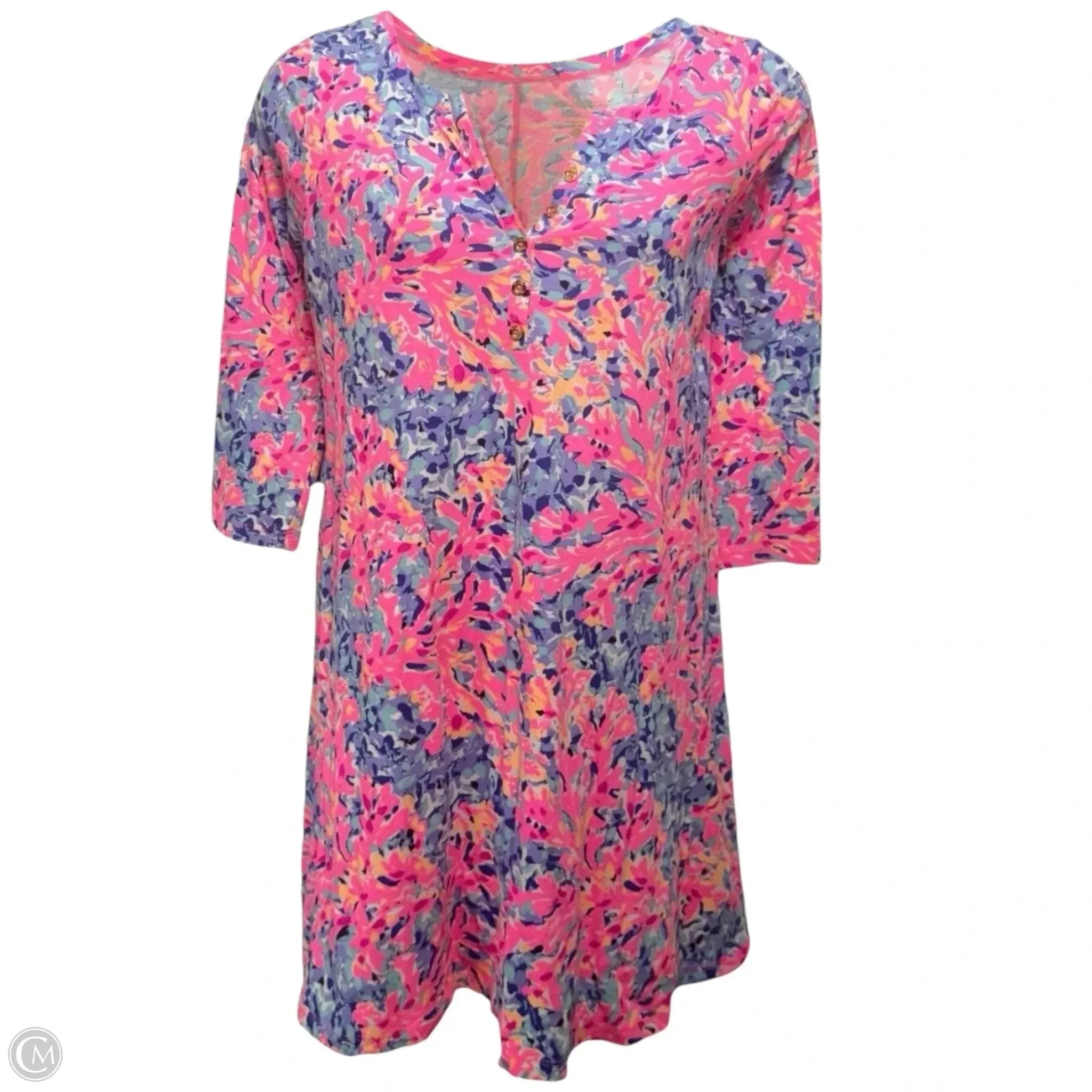 Banyan Dress Designer By Lilly Pulitzer In Coco Coral Crab Neon Pink, Size: M