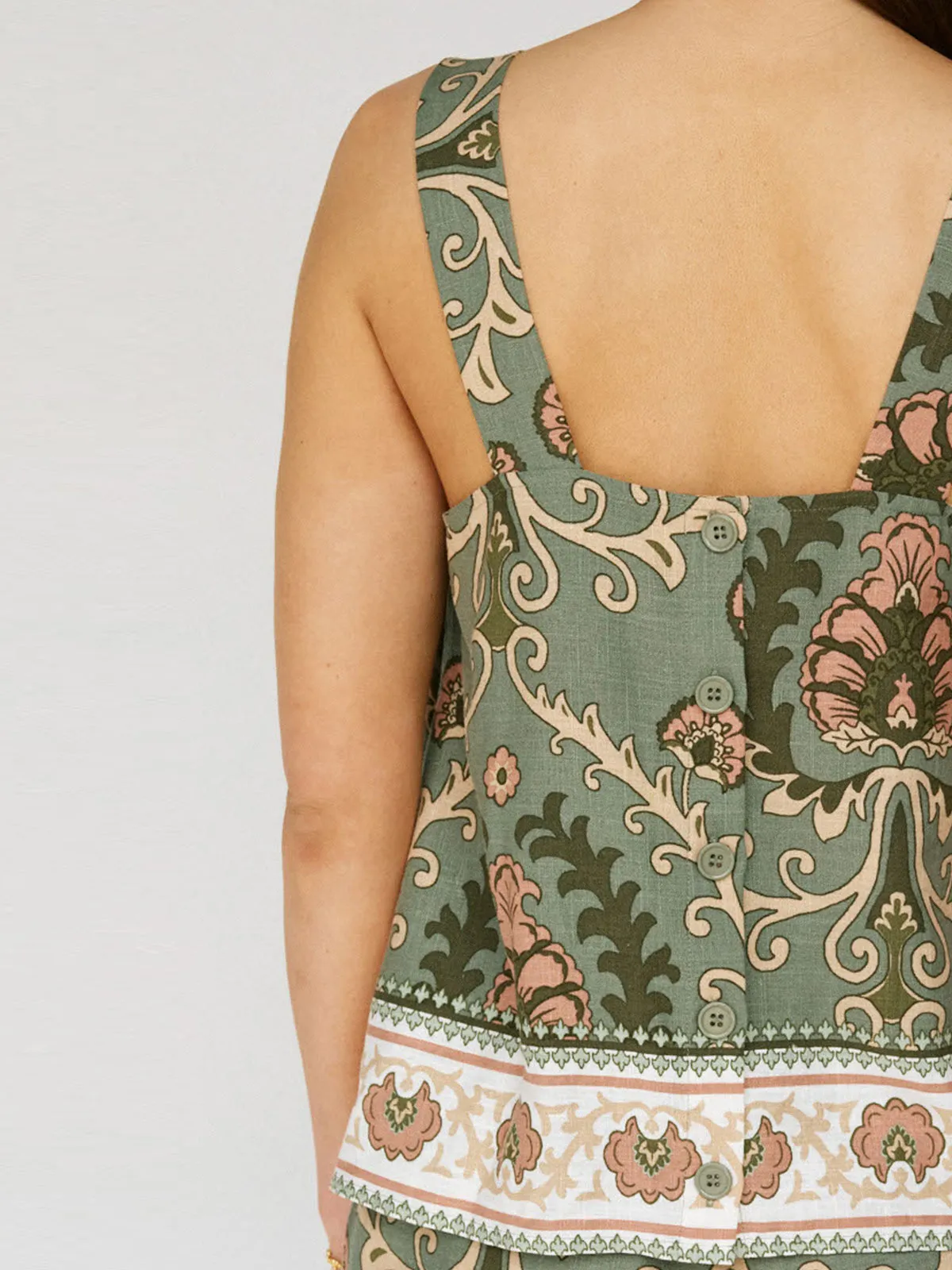 Button Back Cami Mezzo Sage