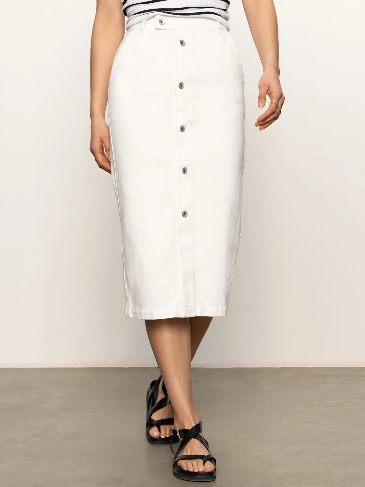 Carrier Denim Skirt Bleached White