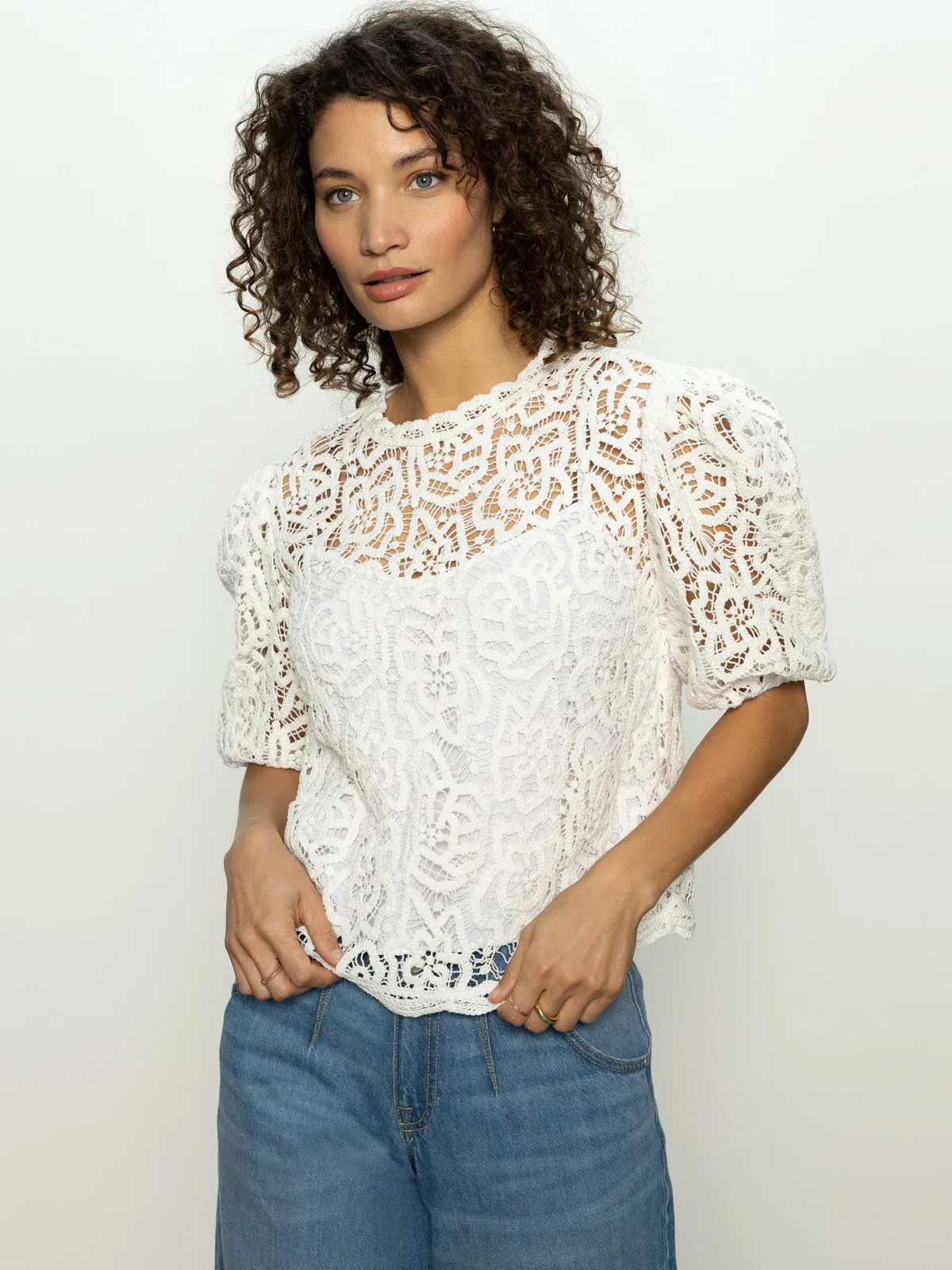 Cherished Lace Tee White