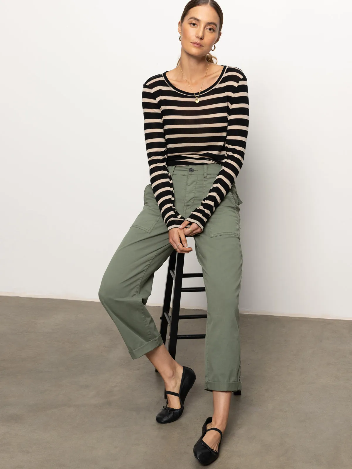 Cruiser Chino Semi High Rise Pant Dark Spruce