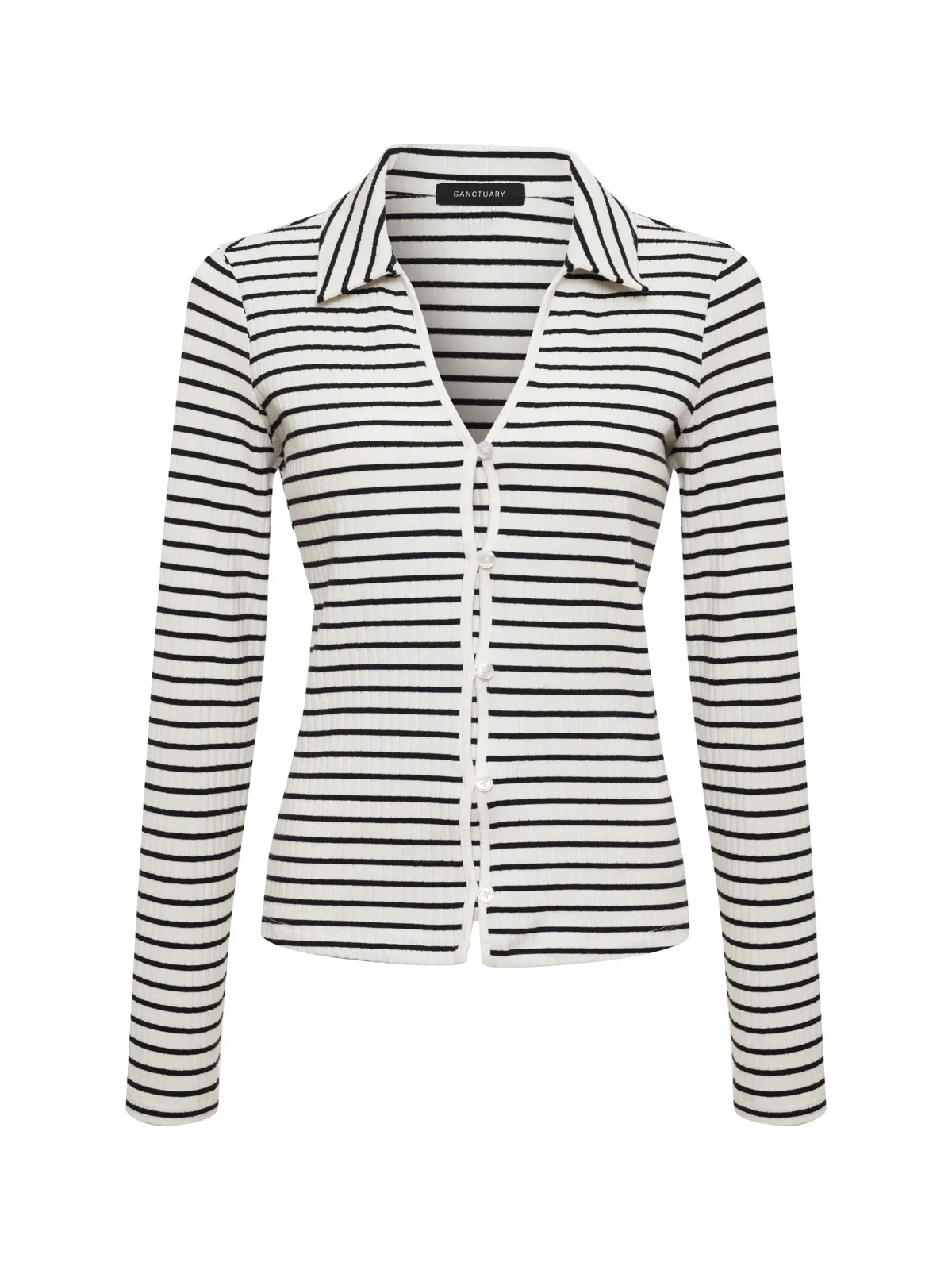 Daydreamer Knit Shirt Chalk / Black Stripe