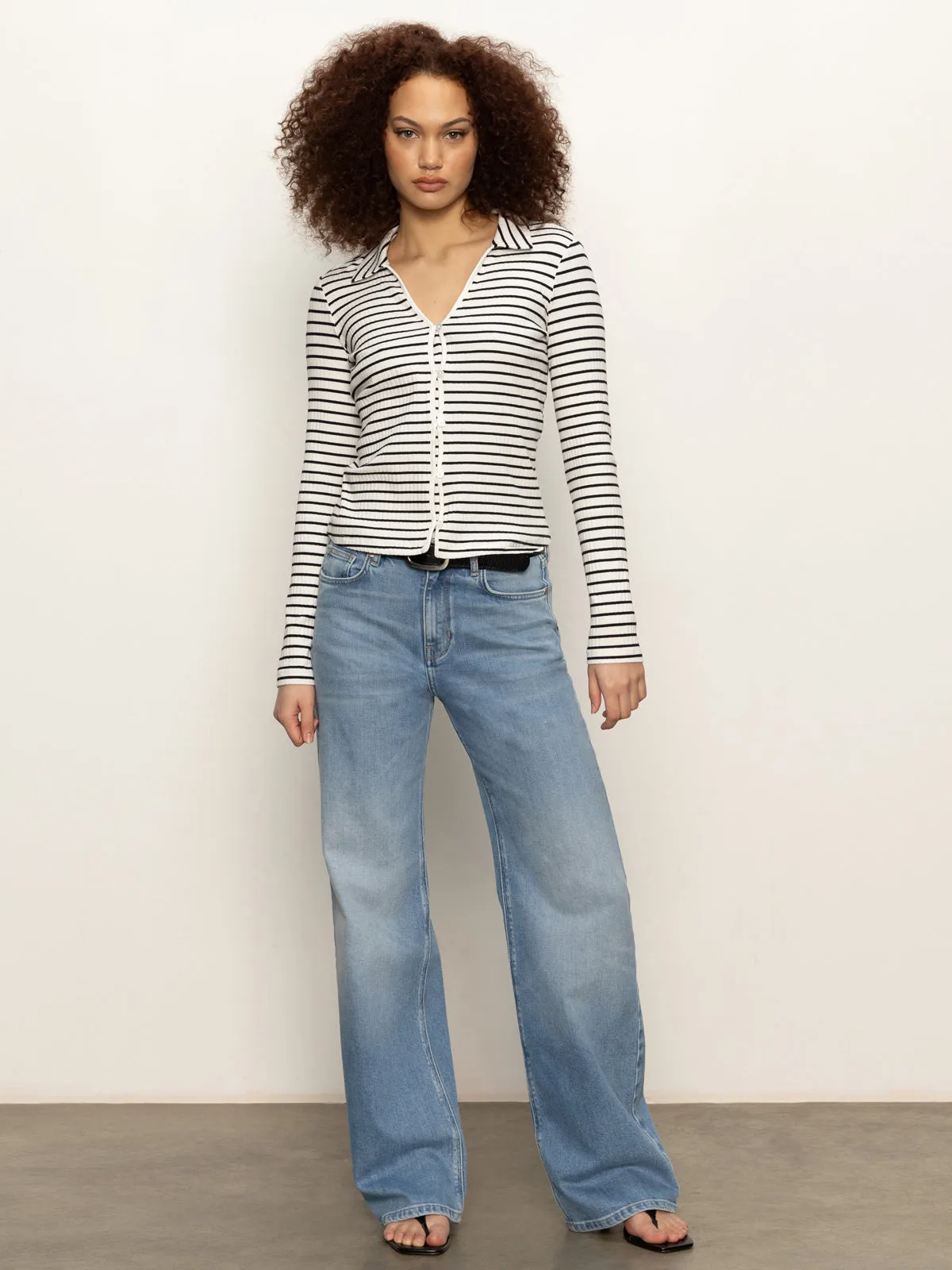 Daydreamer Knit Shirt Chalk / Black Stripe