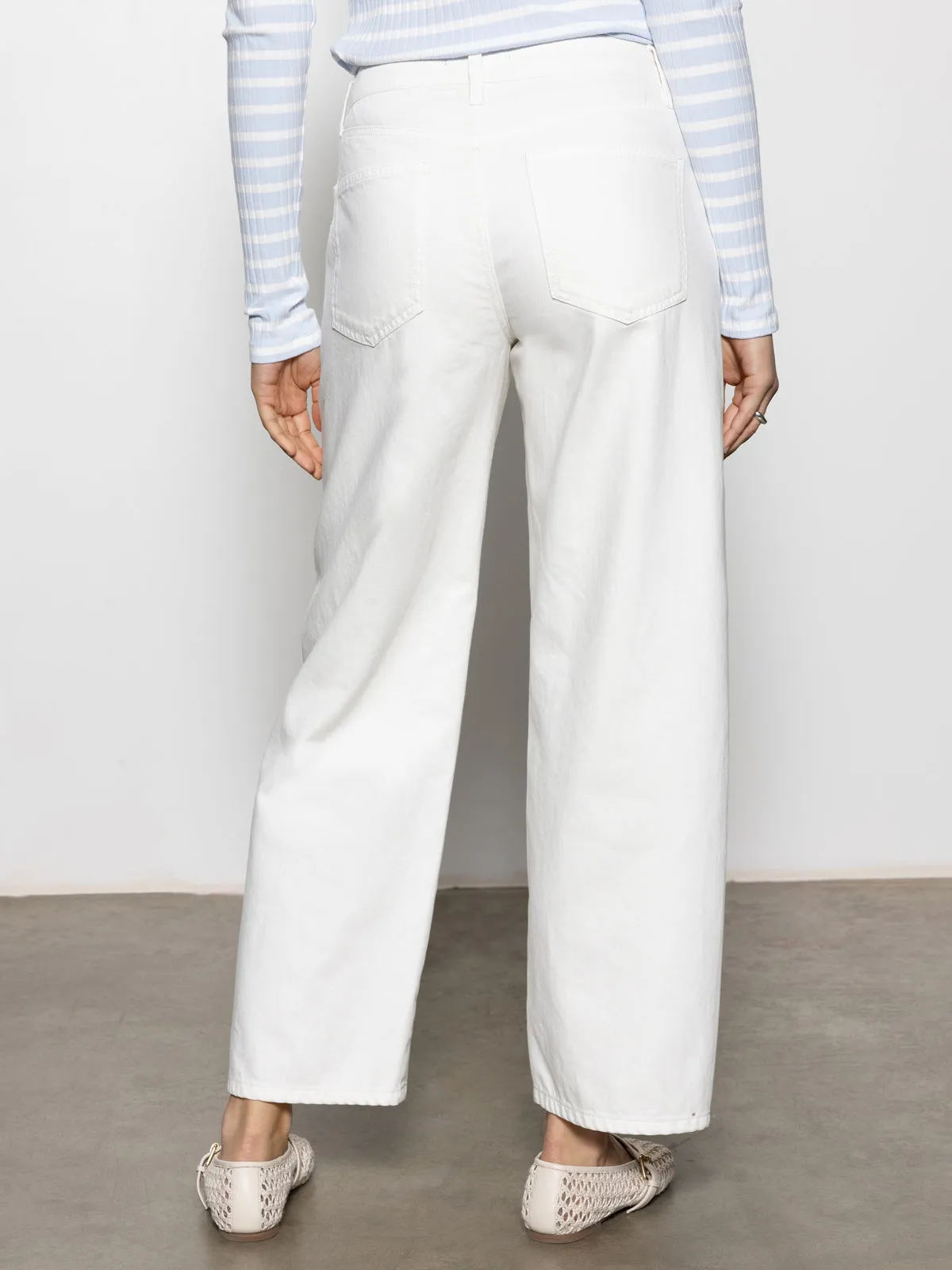 District Column Standard Rise Ankle Jean Bleached White