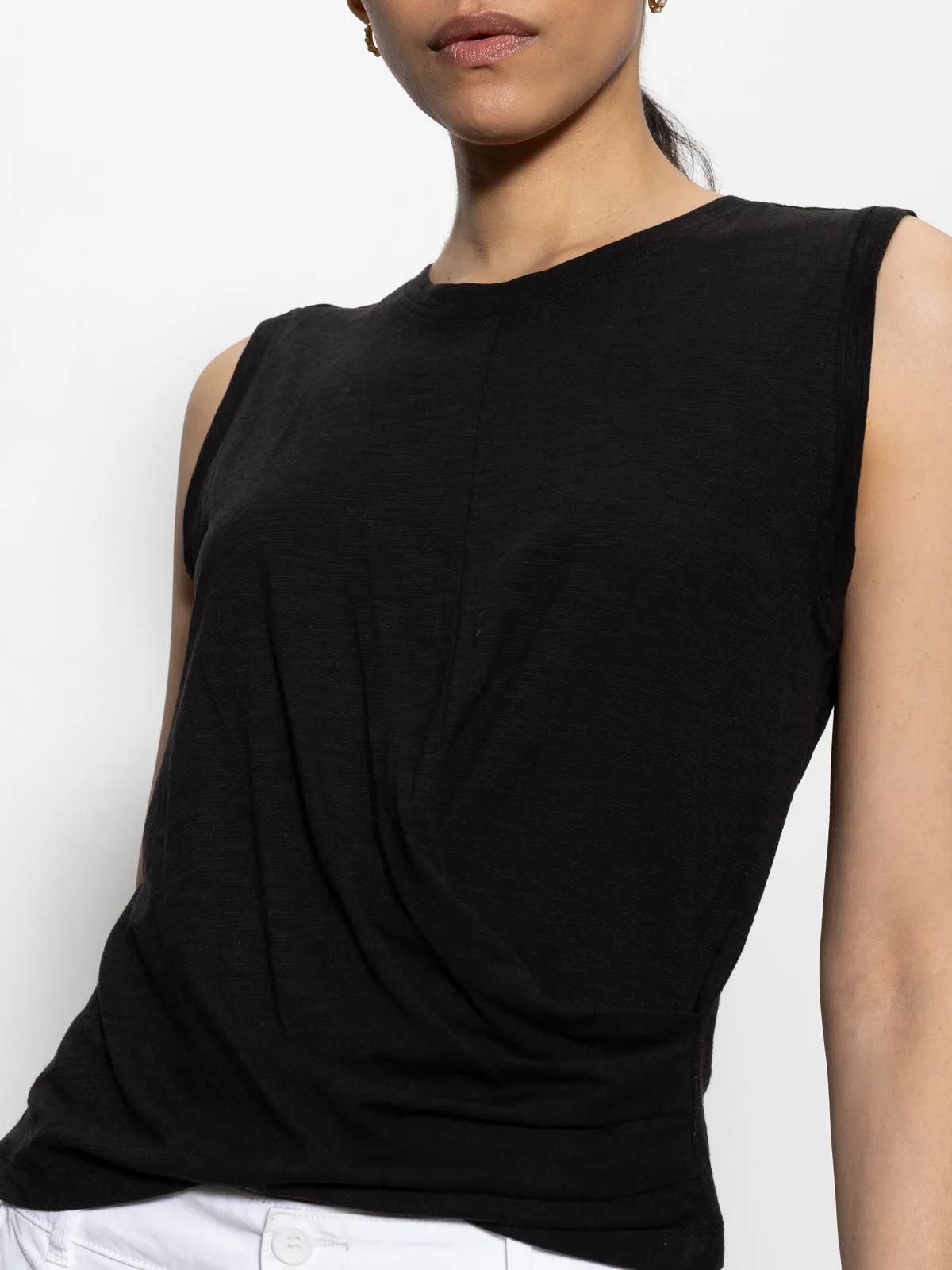 Draped Tank Black