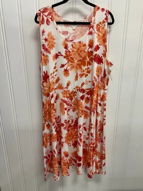 Dress Casual Midi By Lularoe In Orange & White, Size:3
