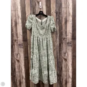 Dress Casual Midi By Shein In Green & White, Size: S
