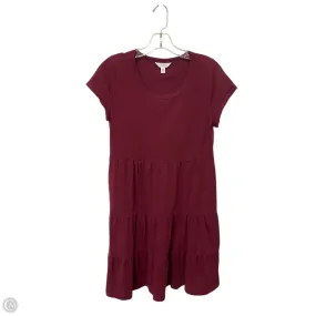Dress Casual Midi By Time And Tru In Maroon, Size: Xs