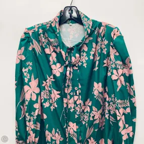Dress Casual Short By Clothes Mentor In Green & Pink, Size: L
