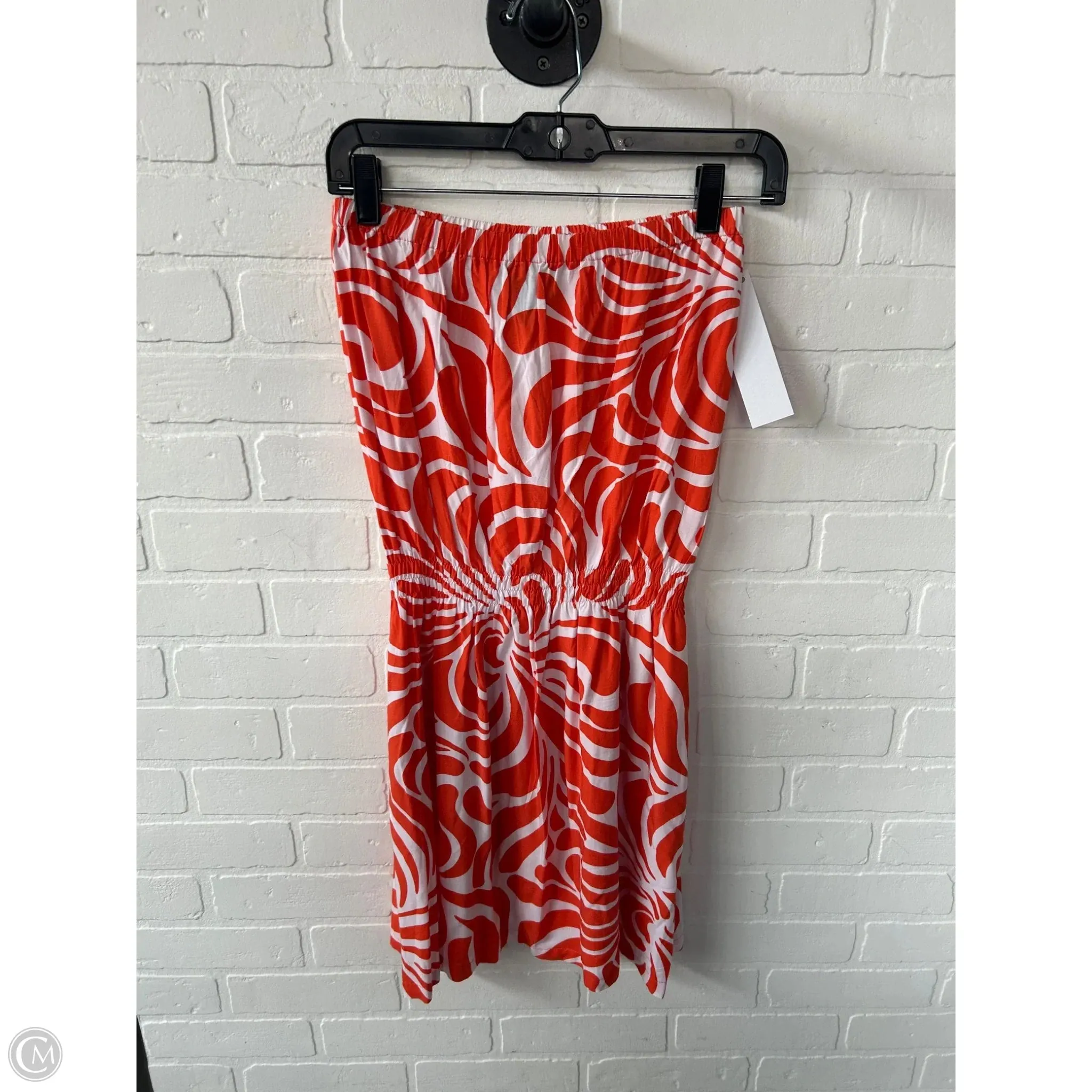 Dress Casual Short By Clothes Mentor In Orange & White, Size: S