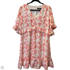 Dress Casual Short By Clothes Mentor In Pink & White, Size: Xl