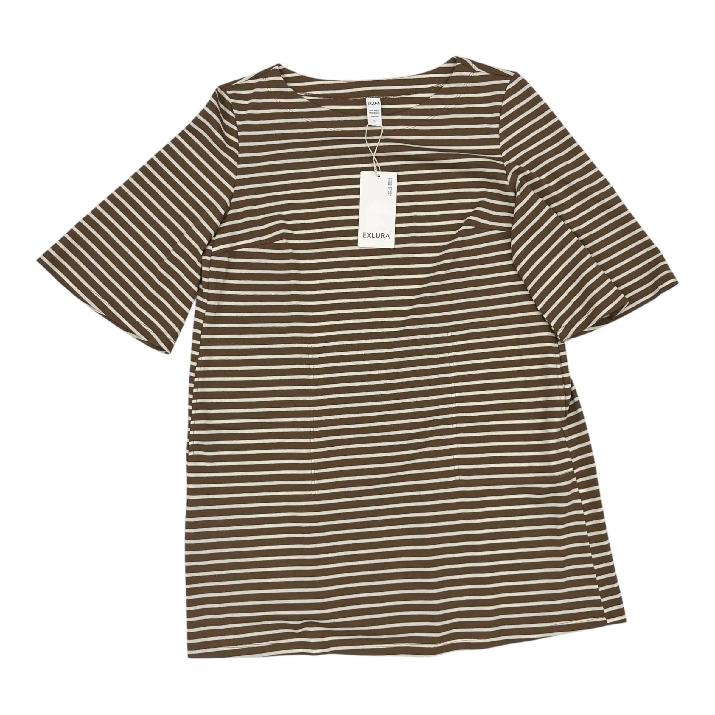 Dress Casual Short By Cmf In Brown & Cream, Size:Xl