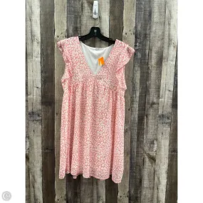 Dress Casual Short By Cmf In Pink & White, Size: L