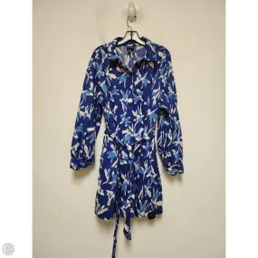 Dress Casual Short By Scoop In Blue & White, Size: Xl