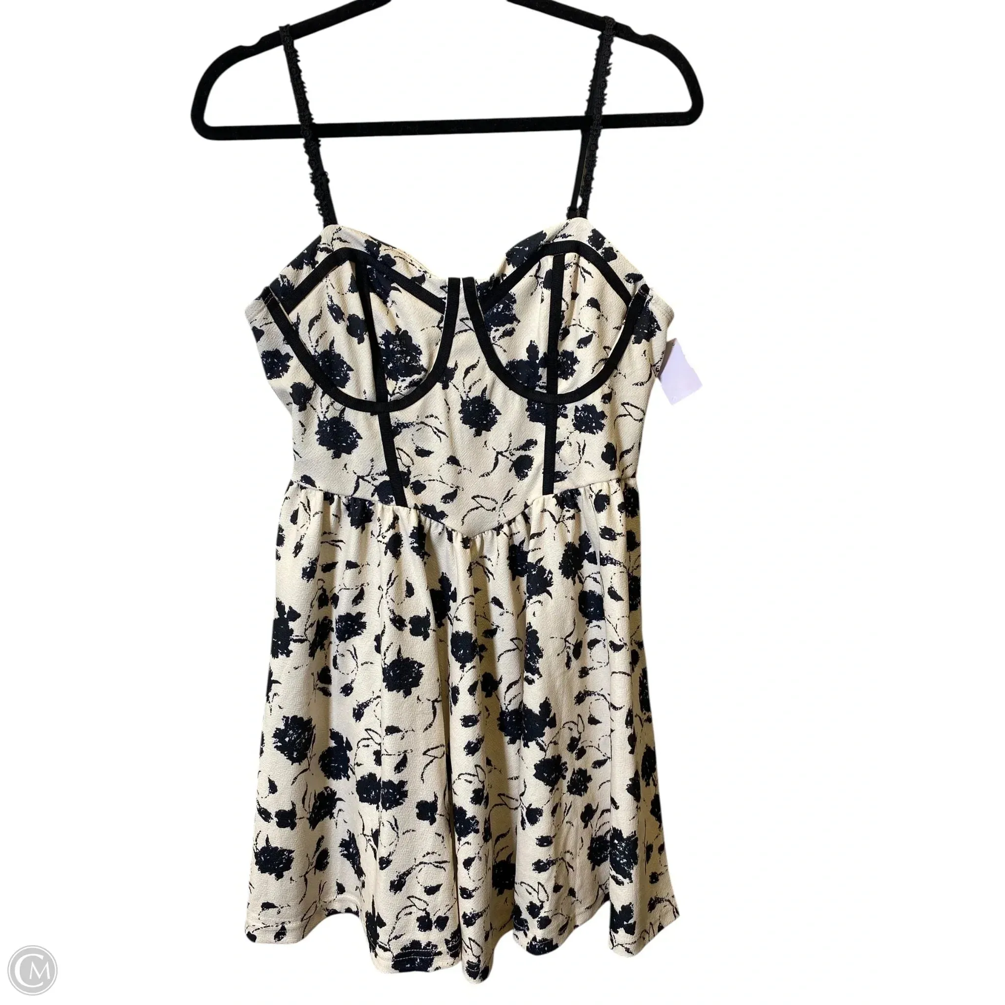Dress Casual Short By Shein In Black & Cream, Size: L