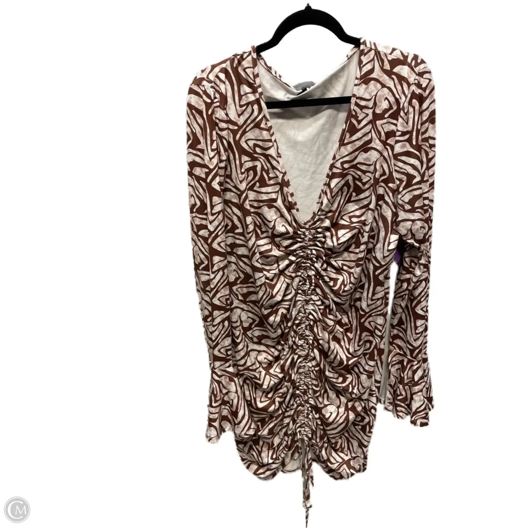 Dress Casual Short By Shein In Brown & Cream, Size: 4x