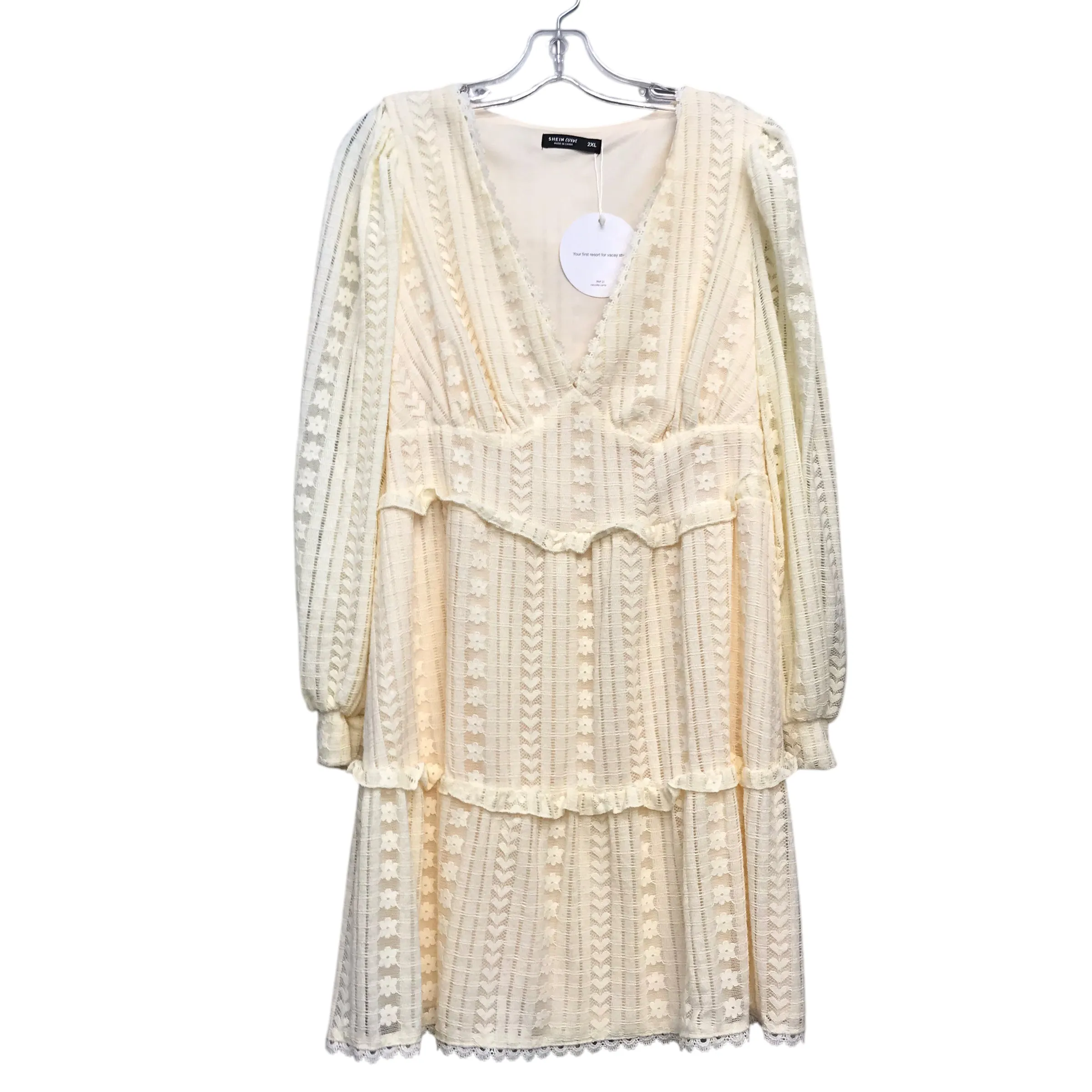 Dress Casual Short By Shein In Cream, Size:2X