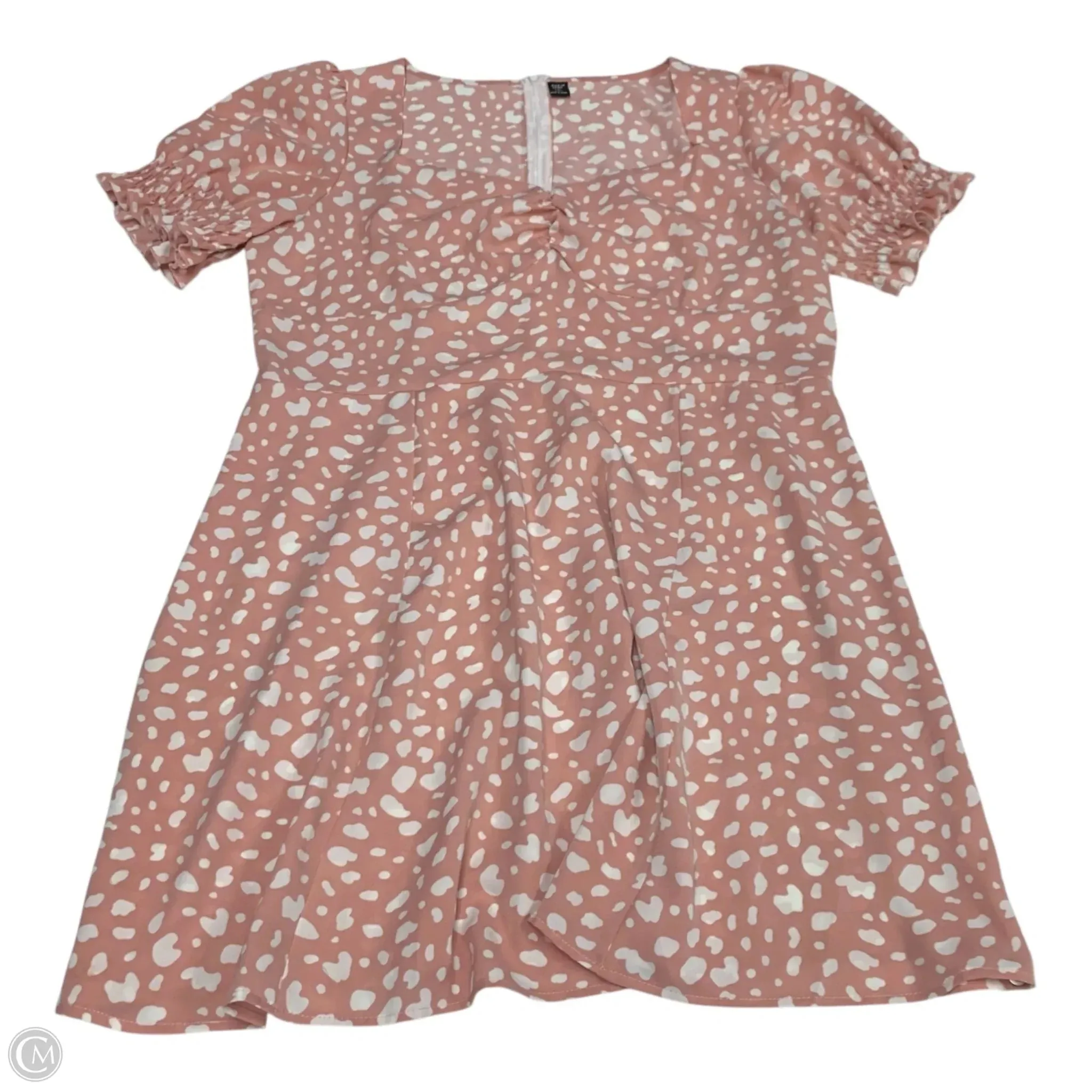 Dress Casual Short By Shein In Pink & White, Size: 1x