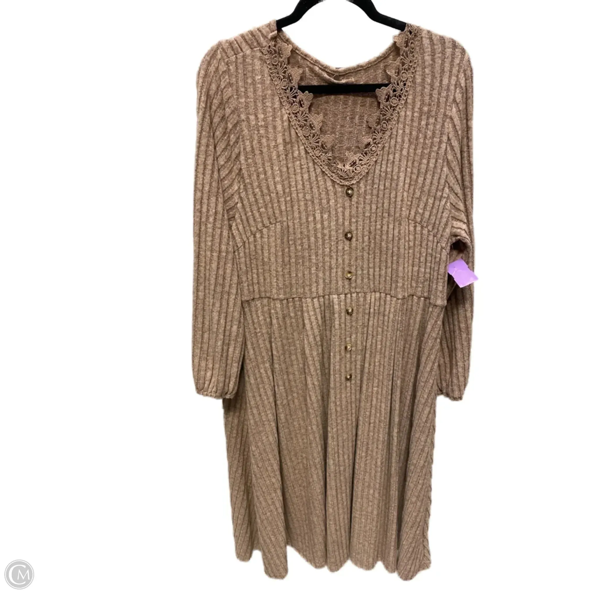 Dress Casual Short By Shein In Tan, Size: 4x