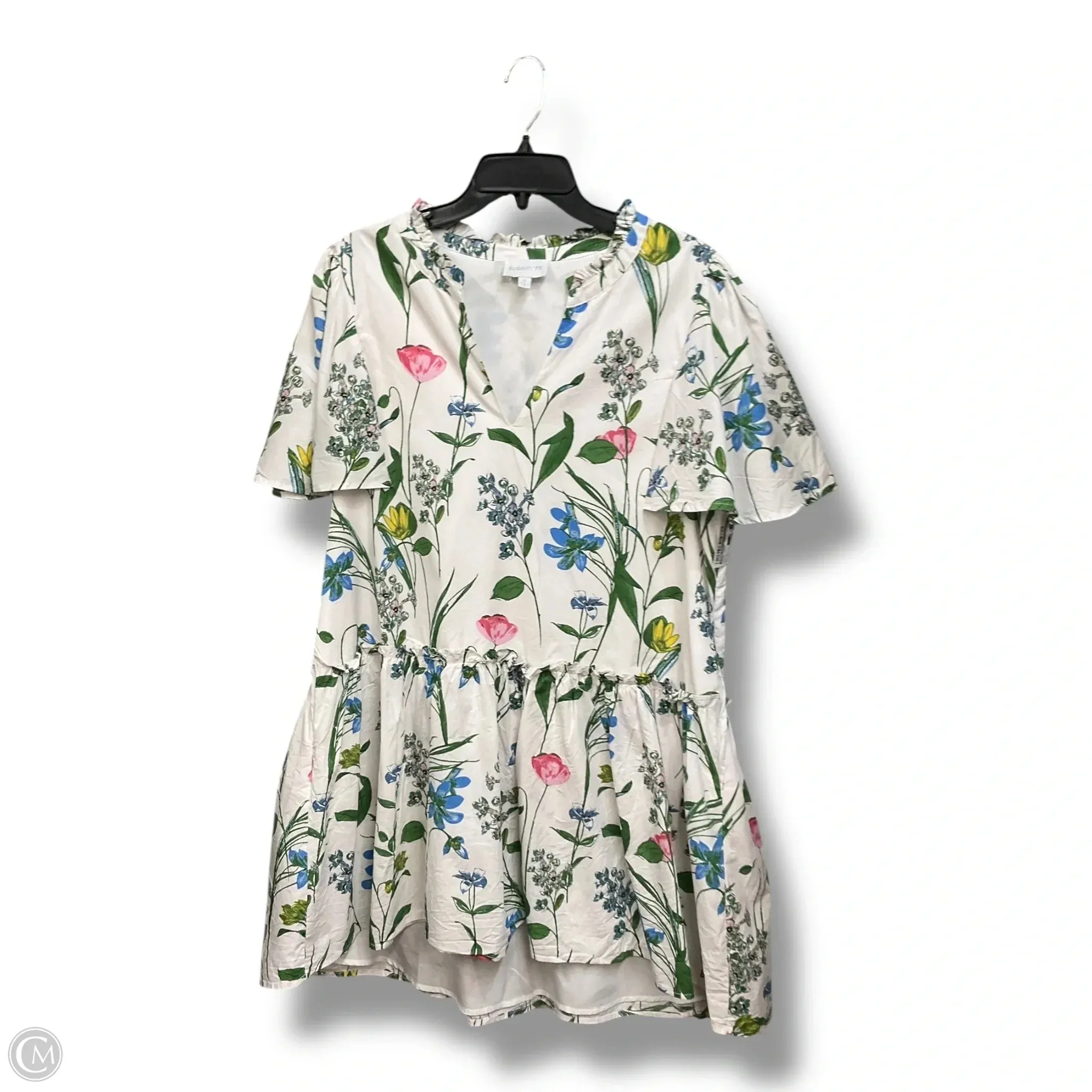 Dress Casual Short By Sugar Lips In Floral Print, Size: Xl