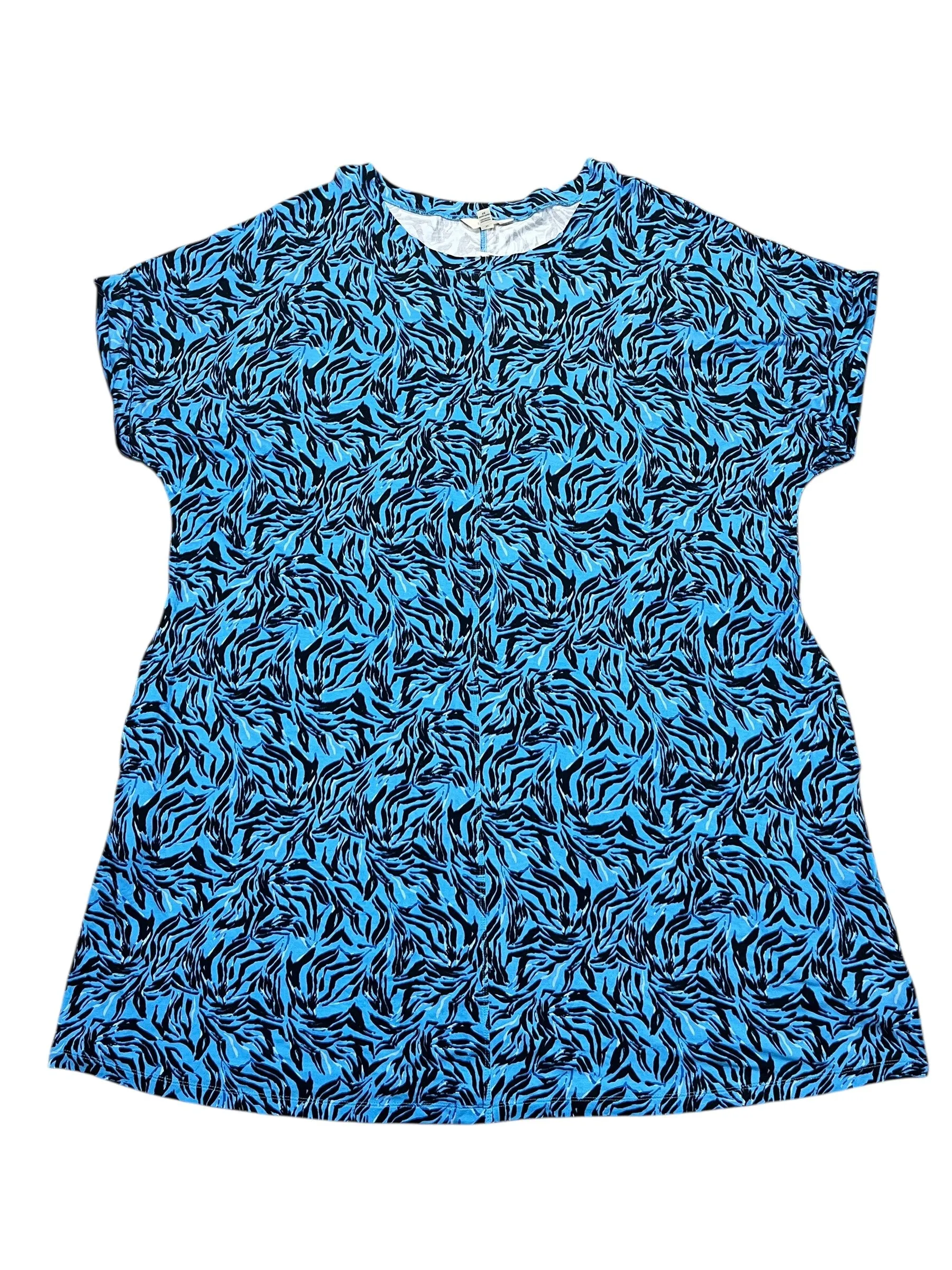 Dress Casual Short By Terra & Sky In Blue, Size:2X