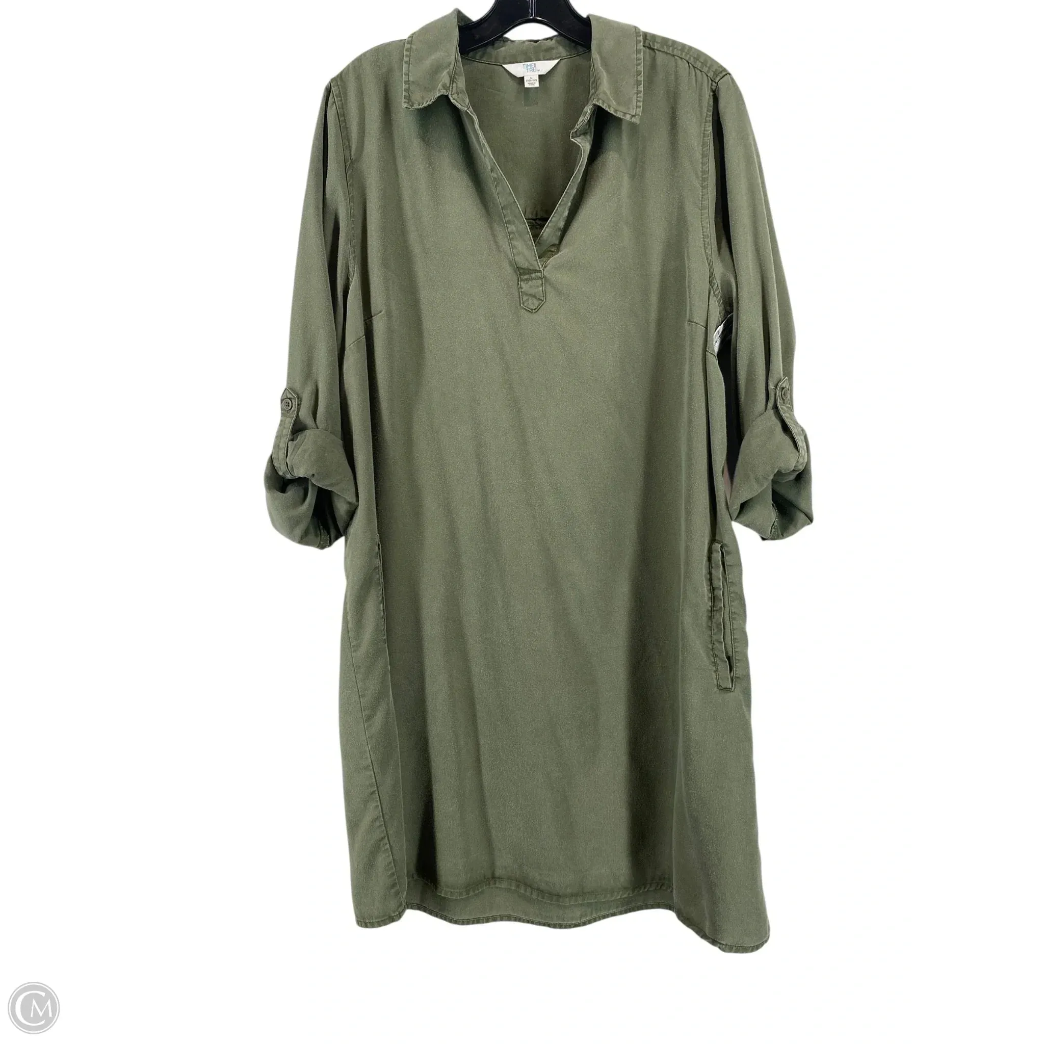 Dress Casual Short By Time And Tru In Green, Size: L