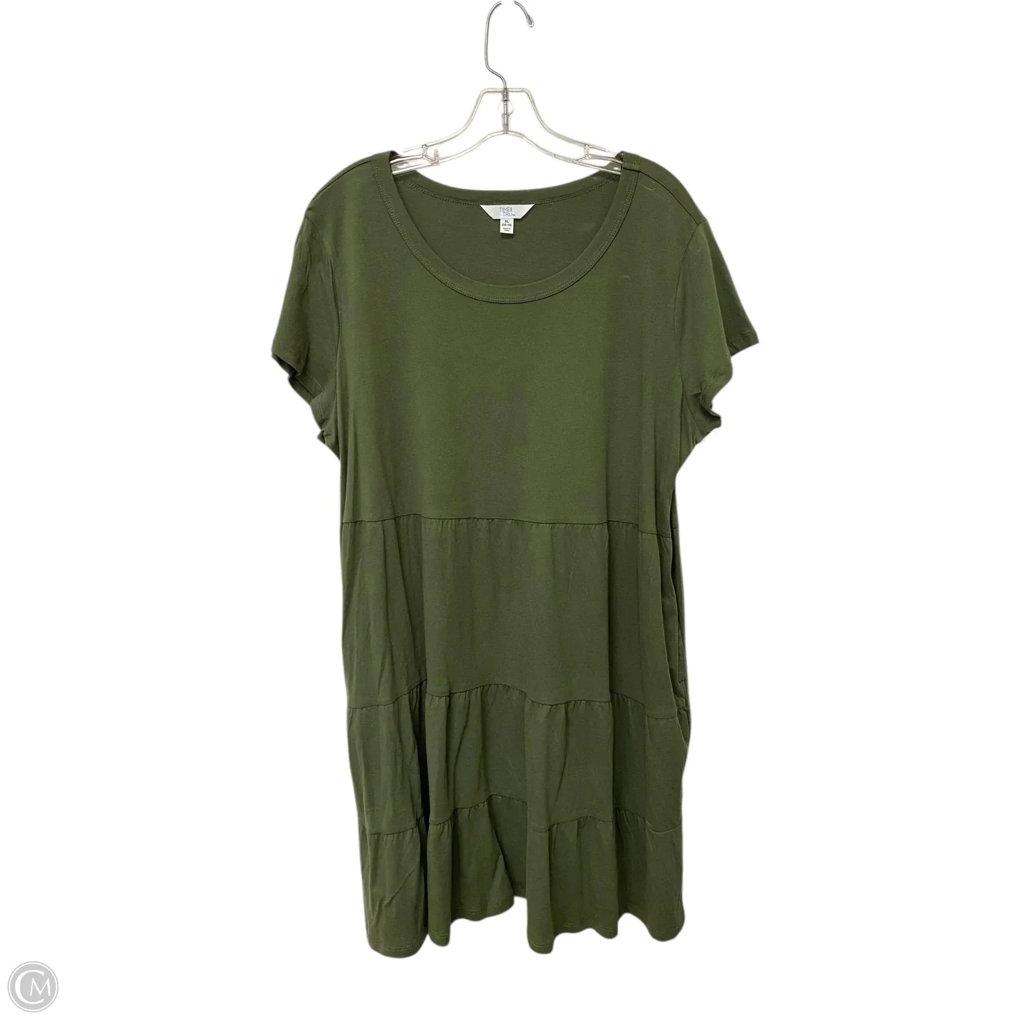Dress Casual Short By Time And Tru In Green, Size: Xl