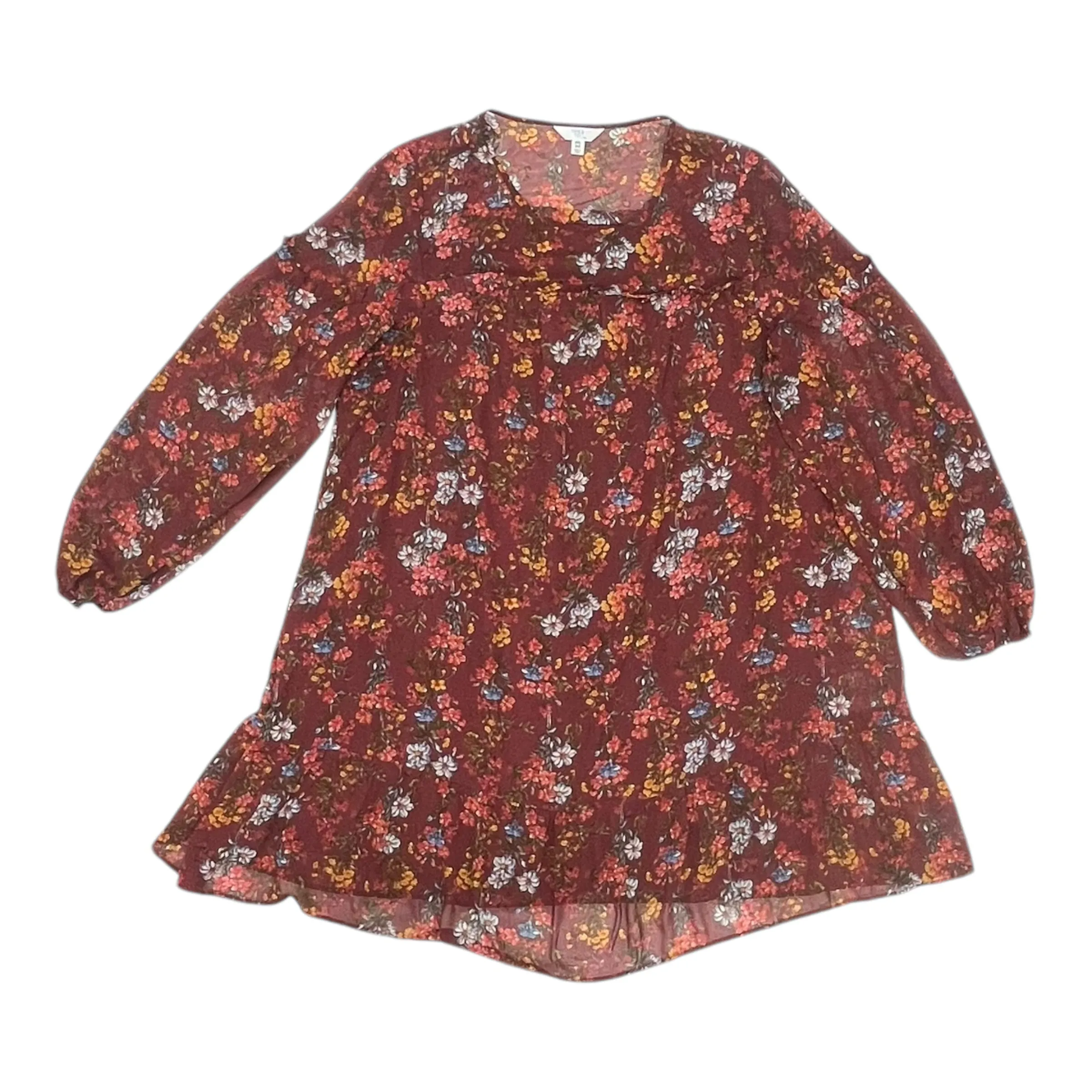 Dress Casual Short By Time And Tru In Red, Size:Xxl