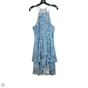Dress Designer By Badgley Mischka In Blue & White, Size: L