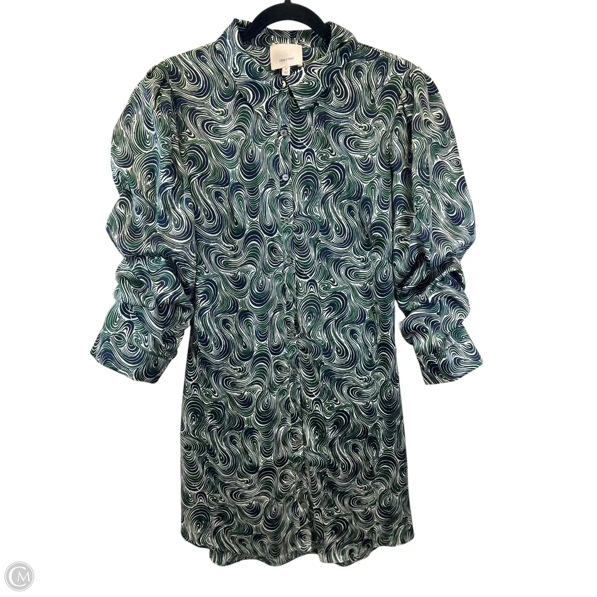 Dress Designer By Cinq a Sept In Green & White, Size: M