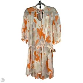 Dress Designer By Diane Von Furstenberg In Orange & White, Size: M