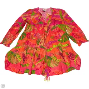 Dress Designer By Farm Rio In Orange & Pink, Size: M