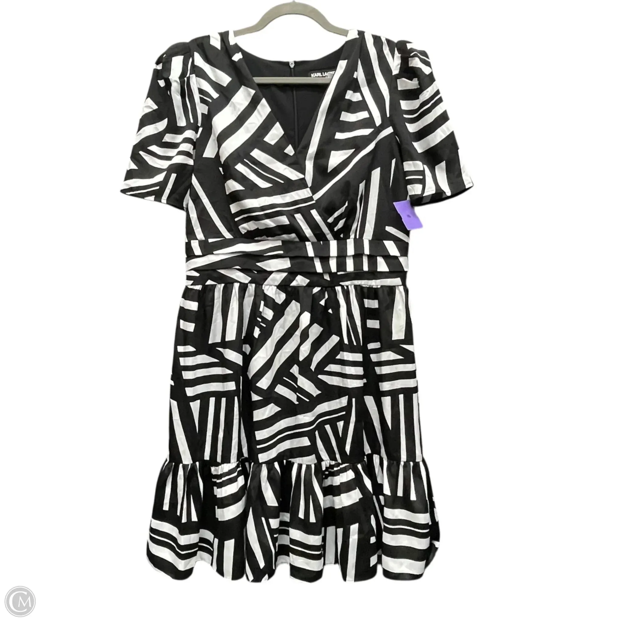 Dress Designer By Karl Lagerfeld In Black & White, Size: 10