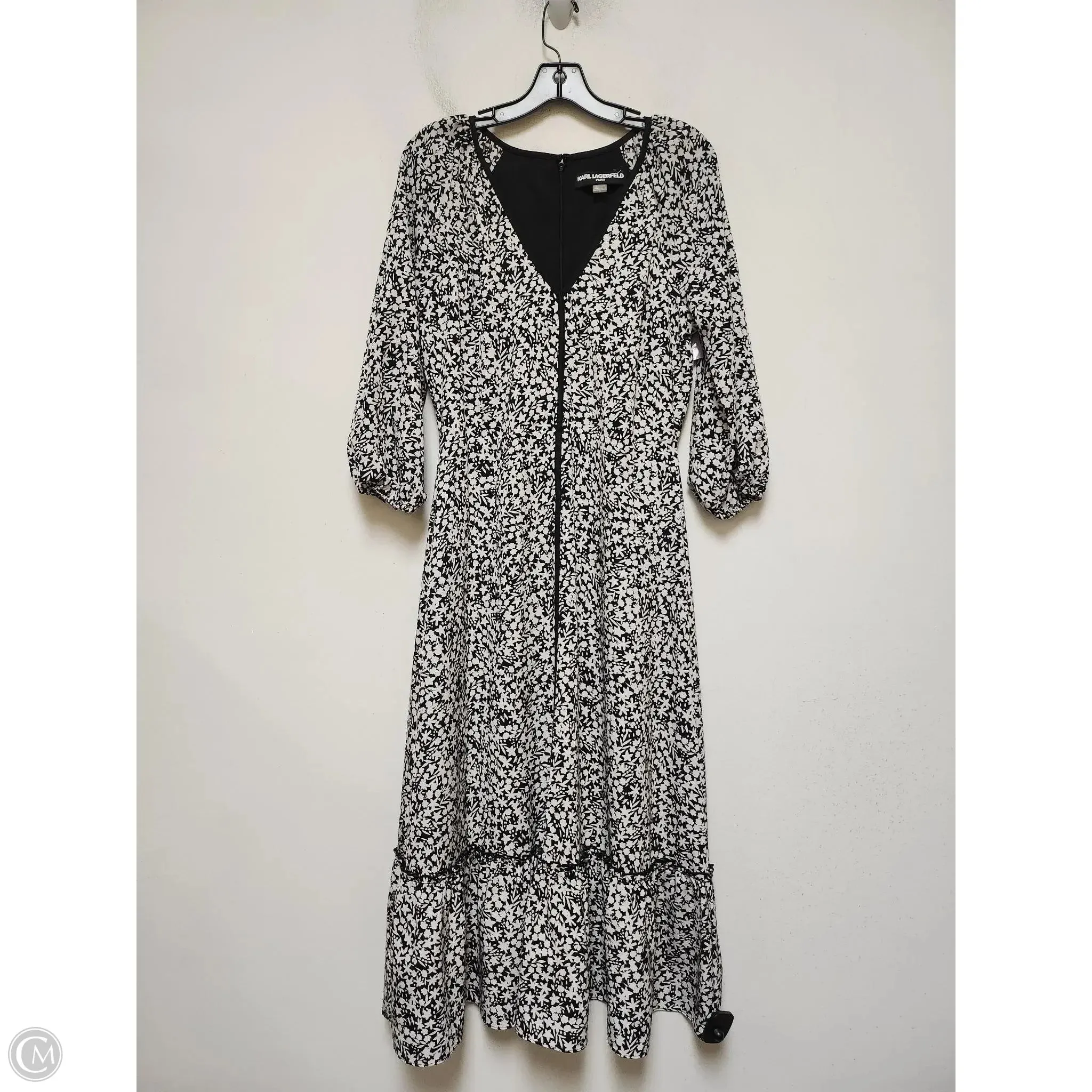 Dress Designer By Karl Lagerfeld In Black & White, Size: S