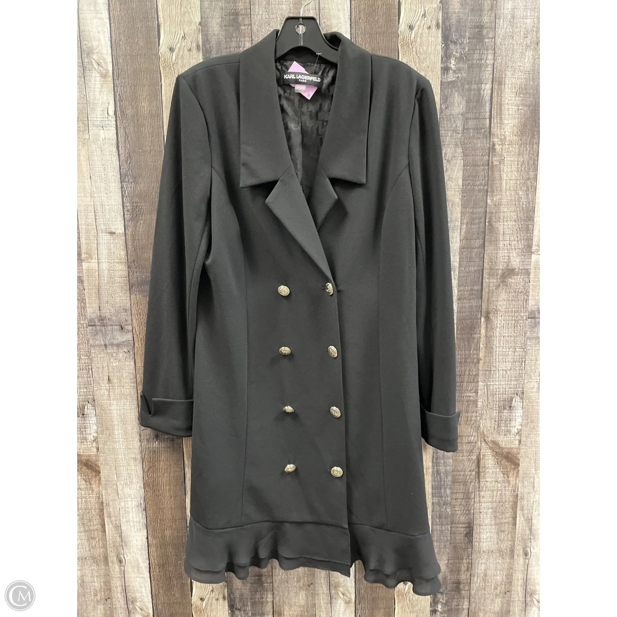 Dress Designer By Karl Lagerfeld In Black, Size: L