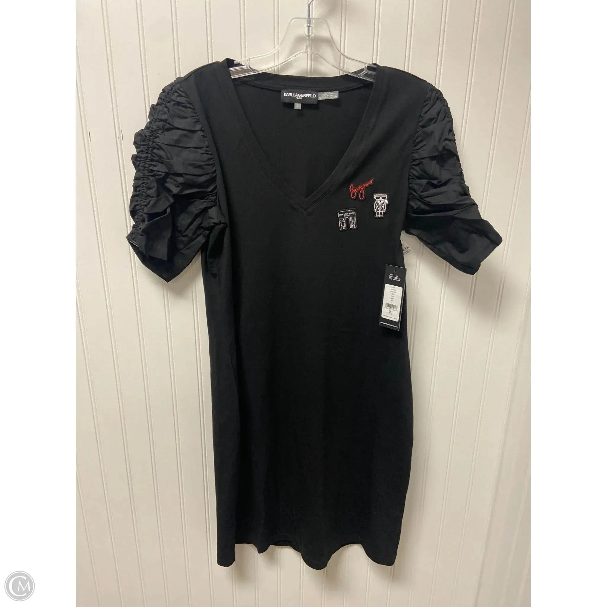 Dress Designer By Karl Lagerfeld In Black, Size: S