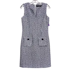 Dress Designer By Karl Lagerfeld In Blue & White, Size:4