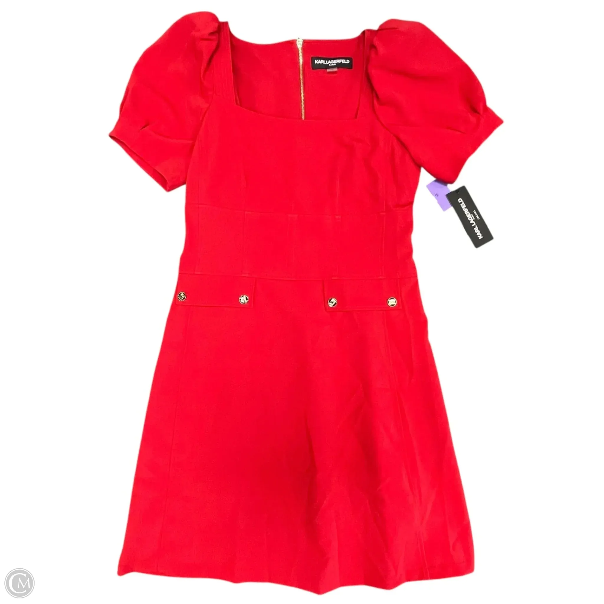 Dress Designer By Karl Lagerfeld In Red, Size: 6