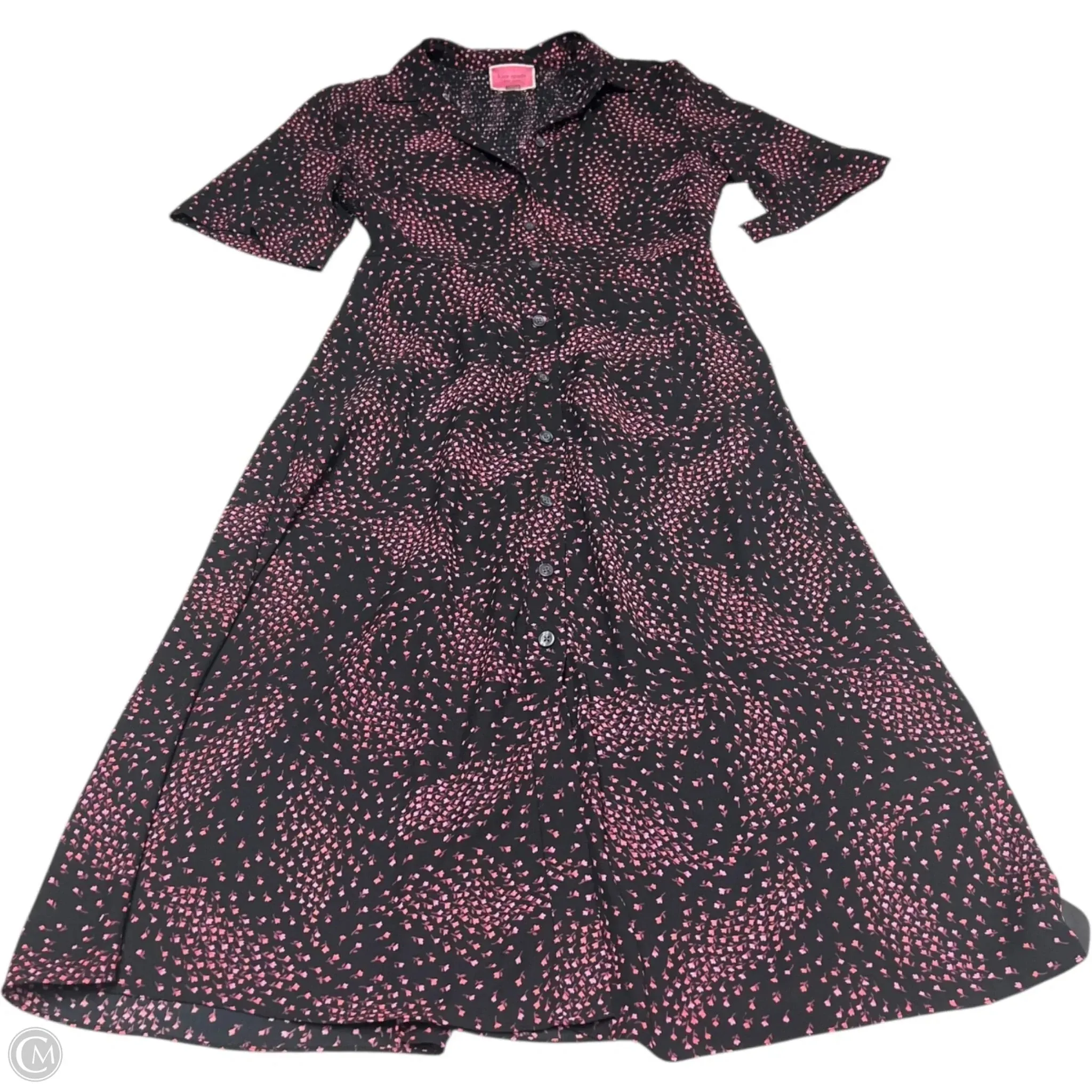 Dress Designer By Kate Spade In Black & Pink, Size: M