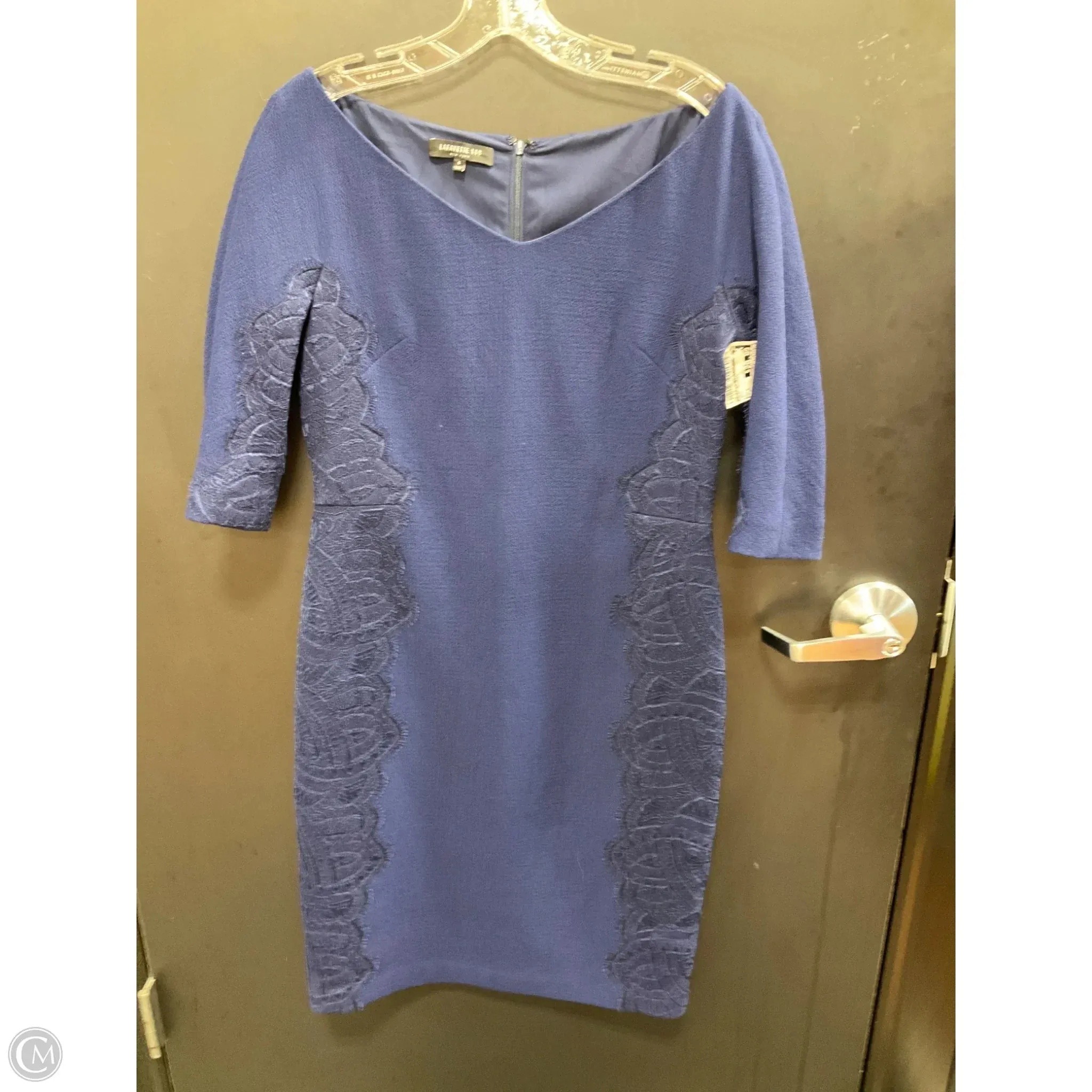 Dress Designer By Lafayette 148 In Navy, Size: 6
