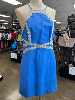Dress Designer By Lilly Pulitzer In Blue & Gold, Size:4