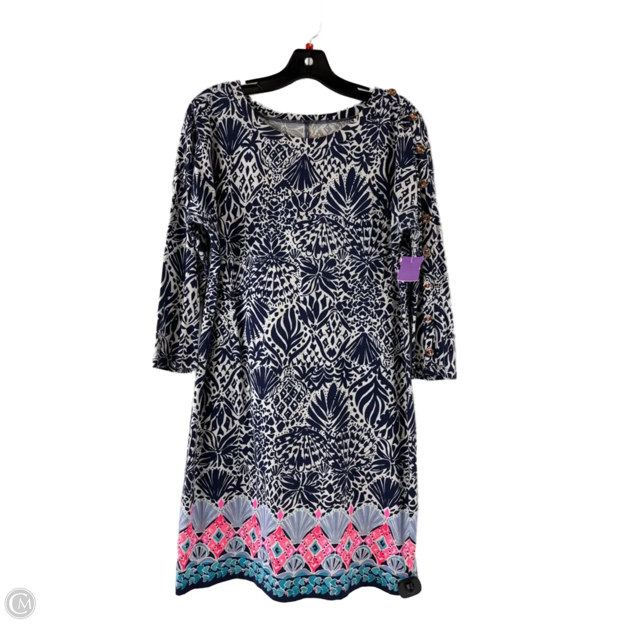 Dress Designer By Lilly Pulitzer In Blue & White, Size: M
