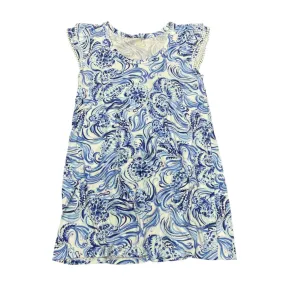Dress Designer By Lilly Pulitzer In Blue & White, Size: Xxl