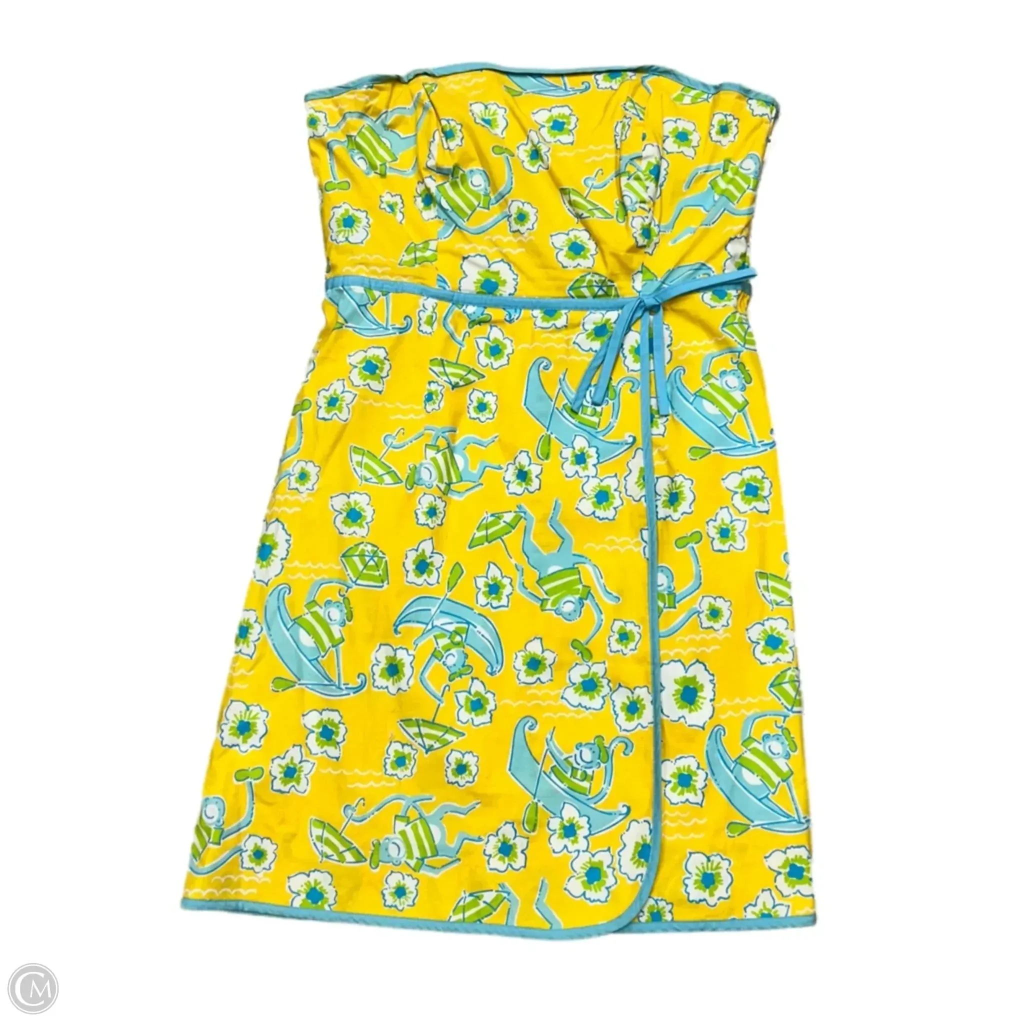 Dress Designer By Lilly Pulitzer In Blue & Yellow, Size: M