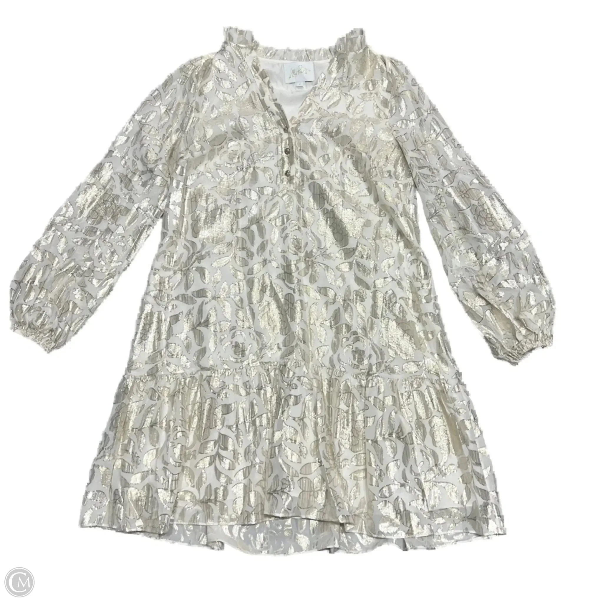 Dress Designer By Lilly Pulitzer In Cream & Gold, Size: S