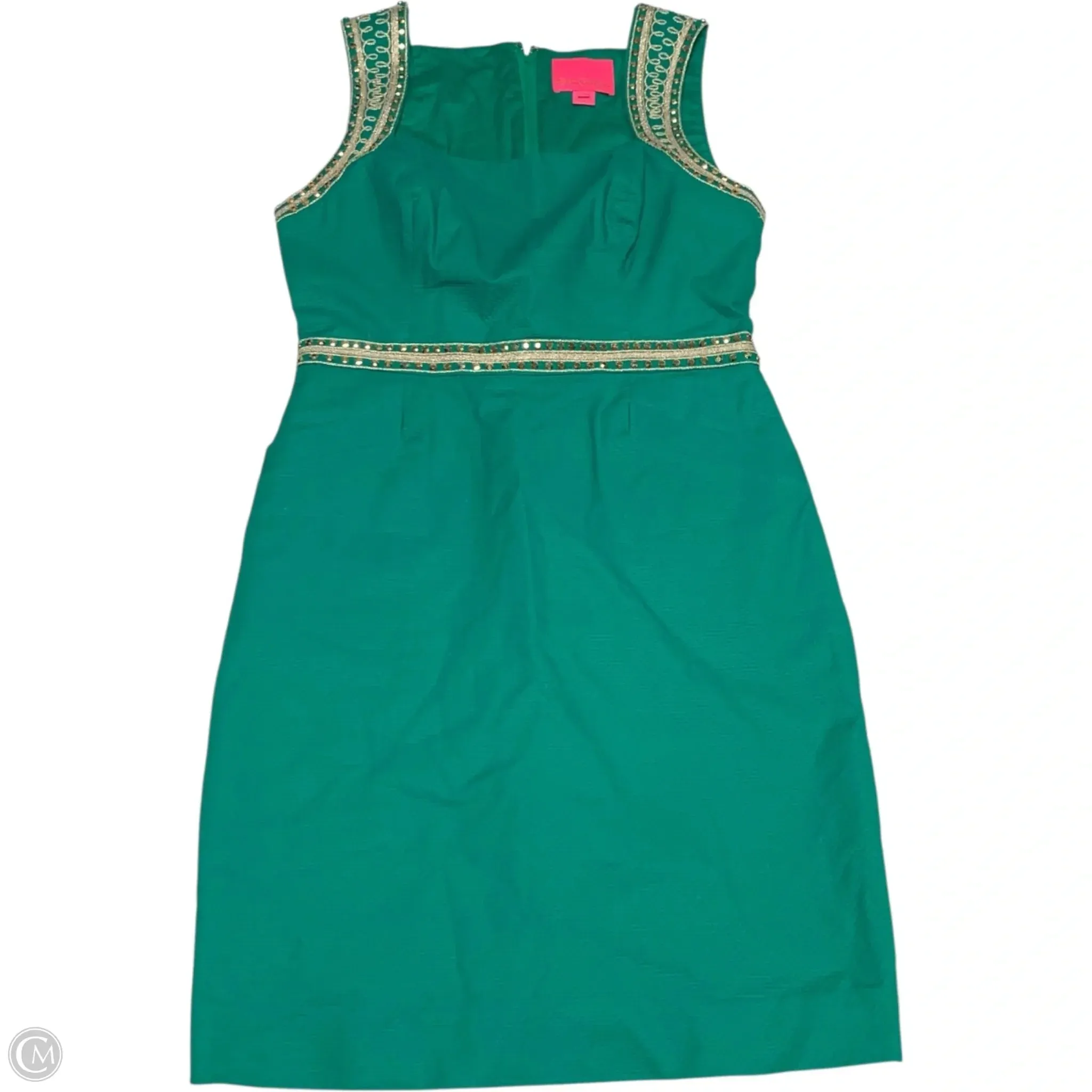 Dress Designer By Lilly Pulitzer In Gold & Green, Size: S