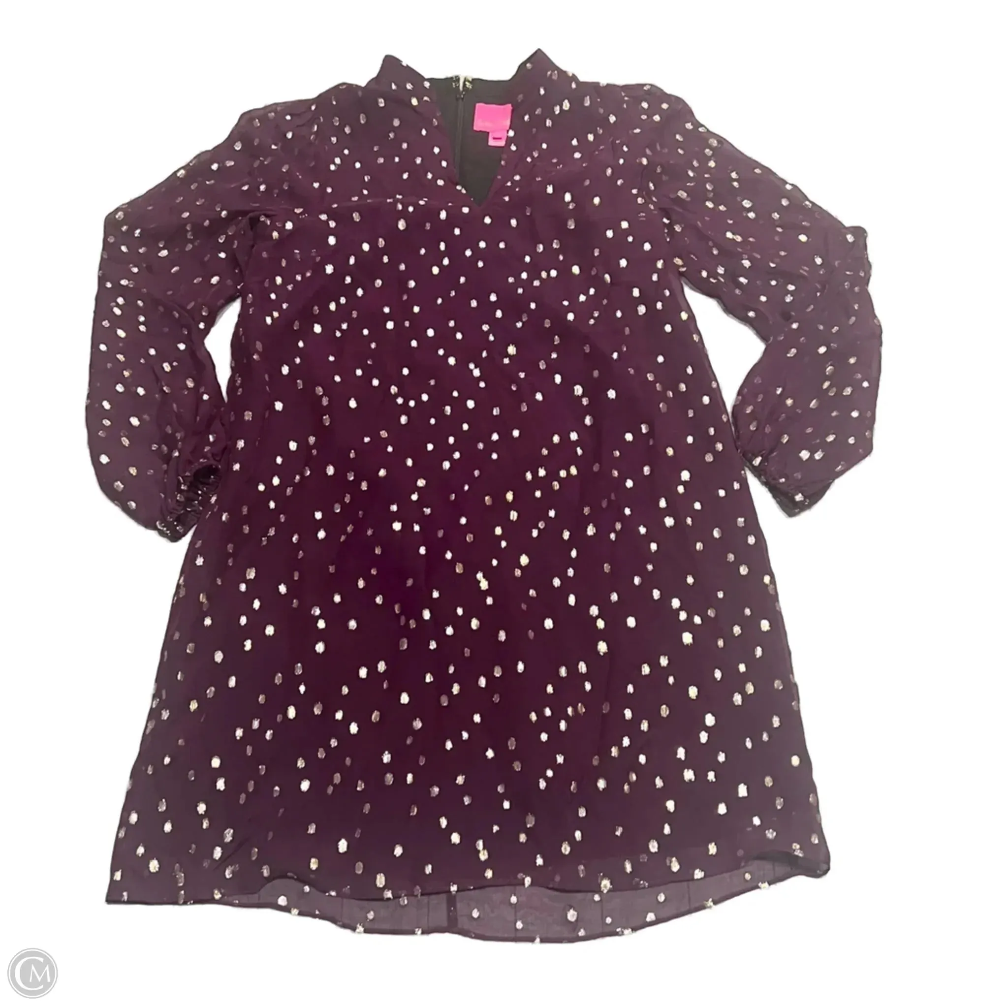 Dress Designer By Lilly Pulitzer In Gold & Purple, Size: S