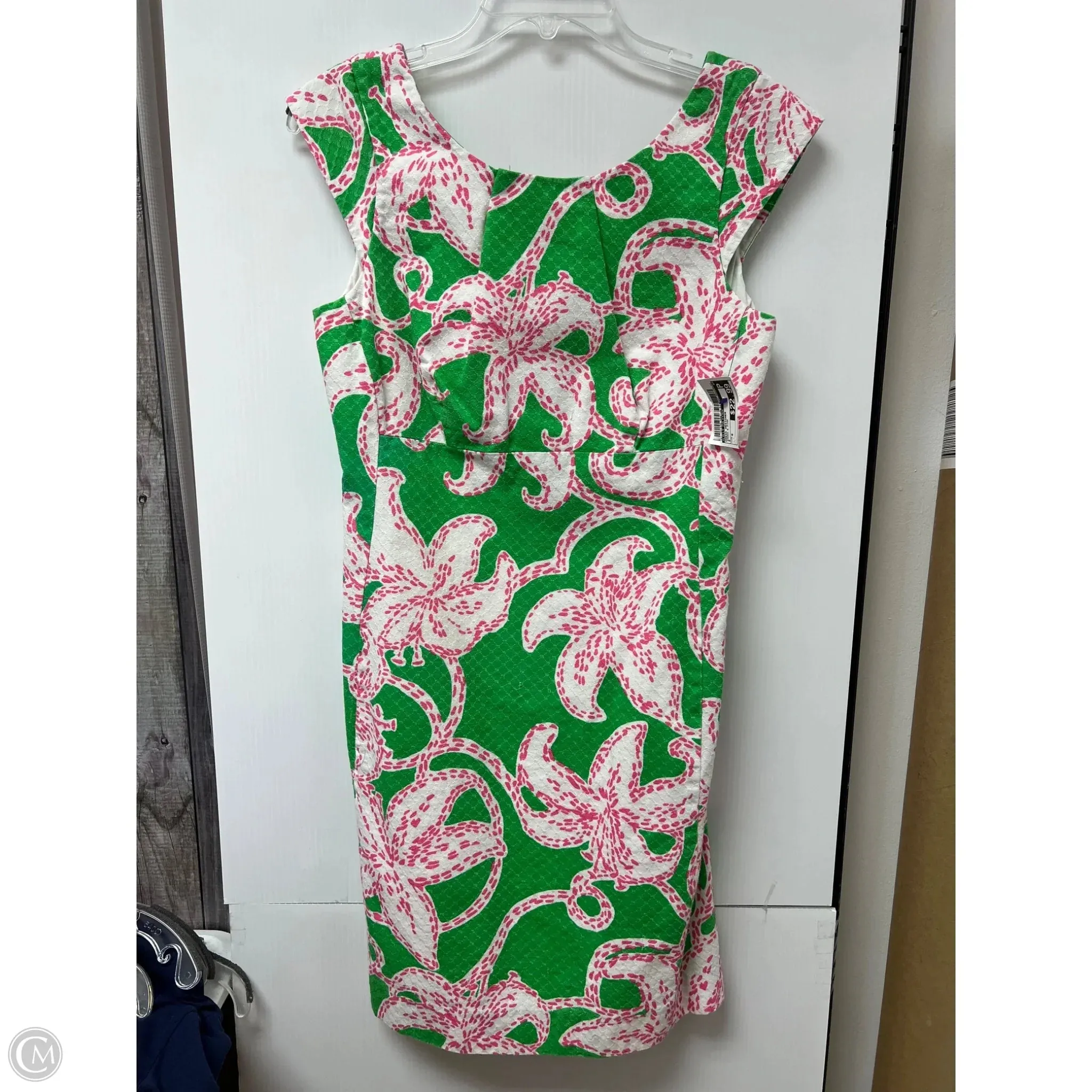 Dress Designer By Lilly Pulitzer In Green & Pink, Size: 8